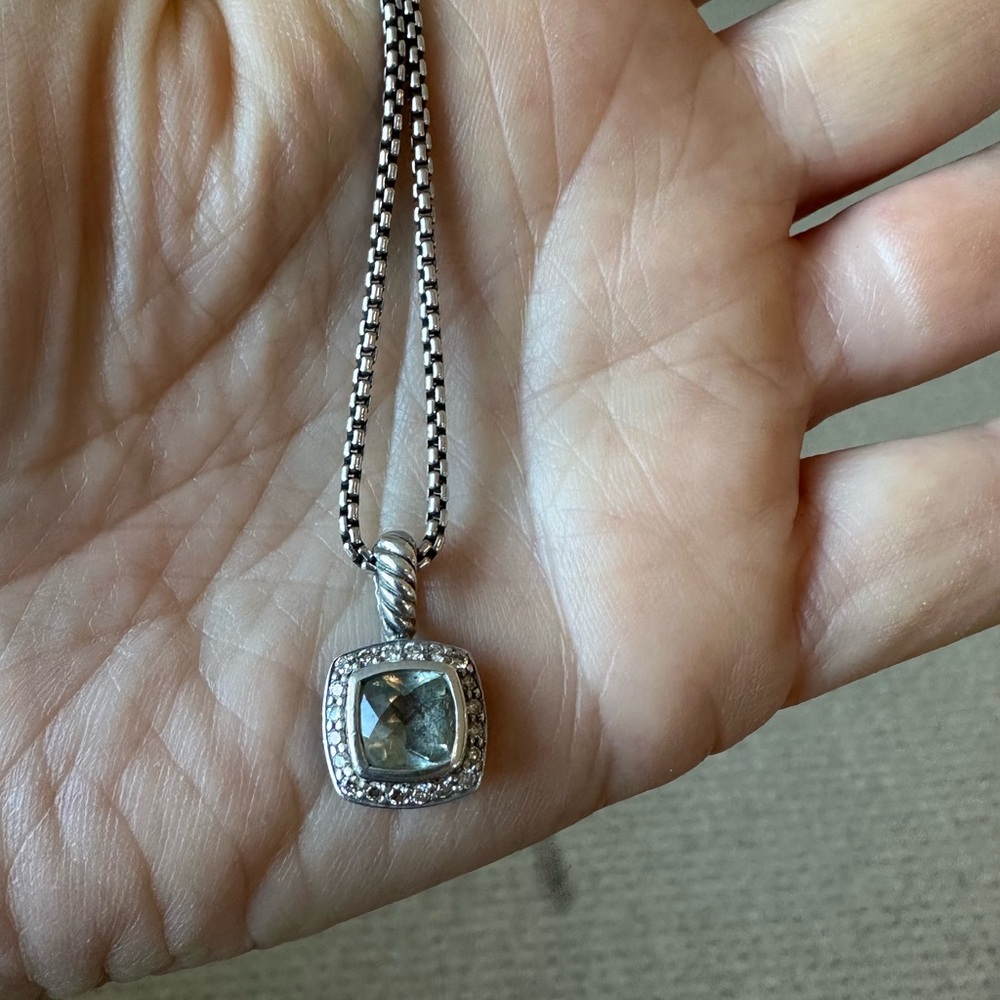 David Yurman Prasiolite & Diamond Albion Pendant Necklace